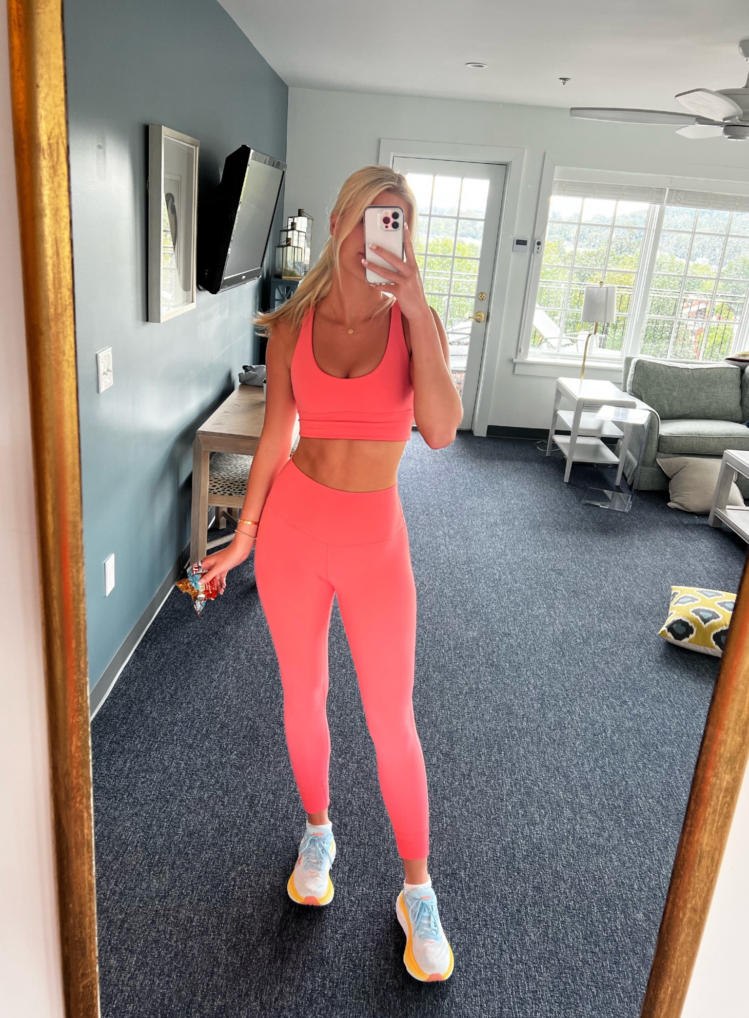 This Lululemon set 😍 and my fav pair of Hokas 🥰 also linked my favorites granola bars at the moment 