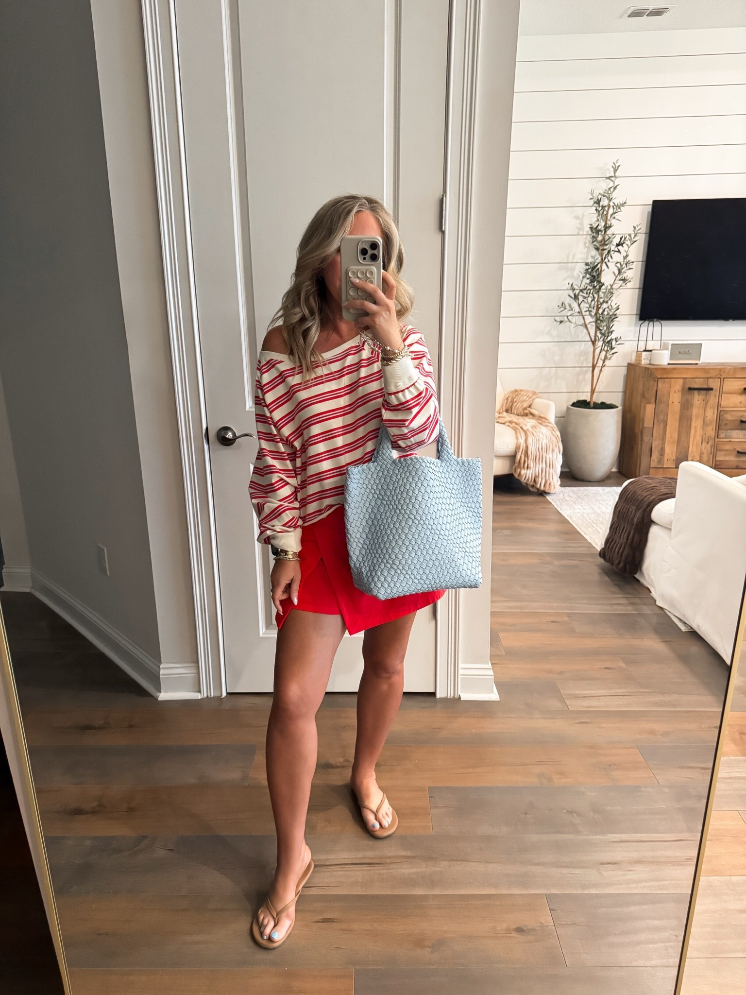 Target fashion target finds summer outfit MDW outfit Memorial Day weekend outfit July 4th outfit, skort size medium, stripe top size small athleisure outfit casual outfit mom outfit