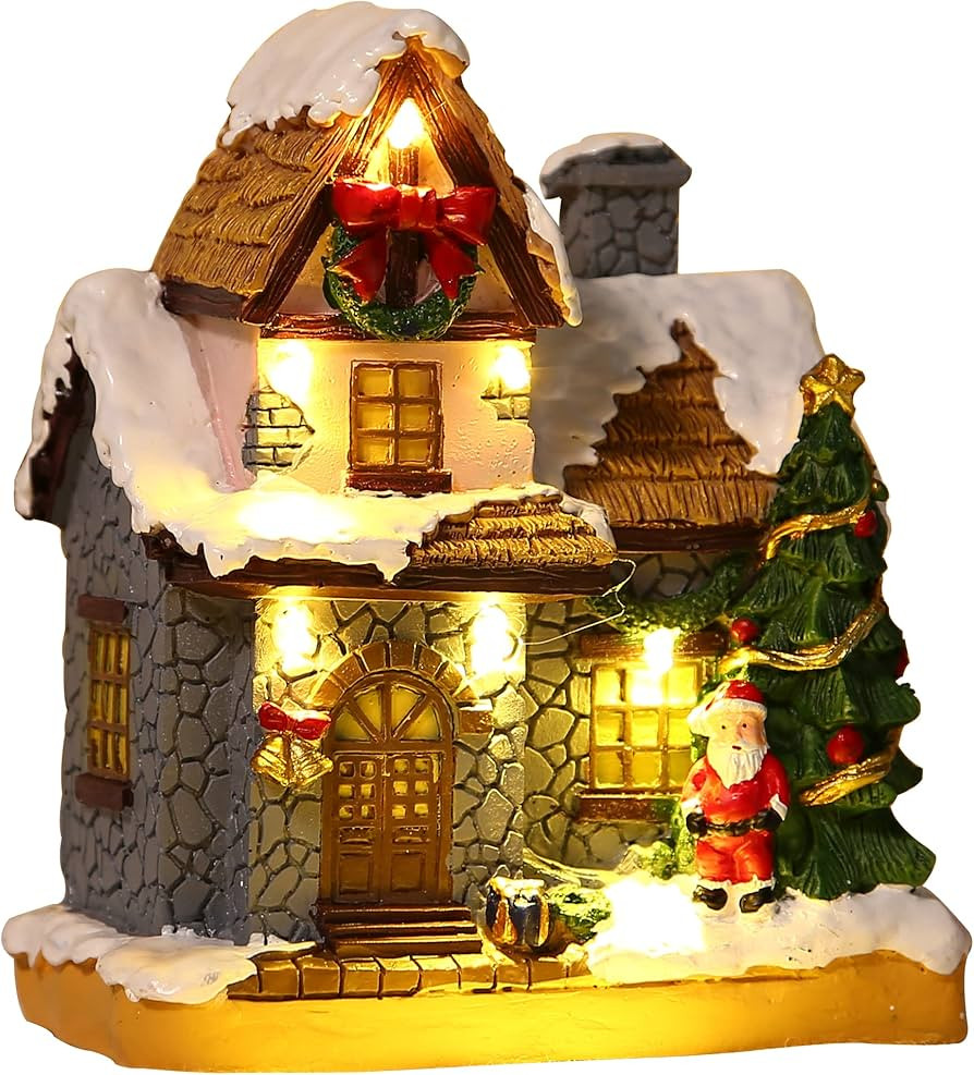 Christmas Village Houses, Christmas House with Warm Light Battery Operate, Christmas Village Acce... | Amazon (US)
