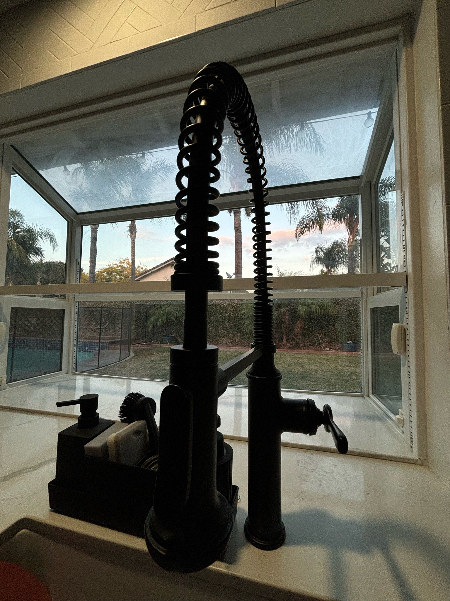 Kitchen soap and sponge caddy. Tall kitchen faucet. 

#LTKHome