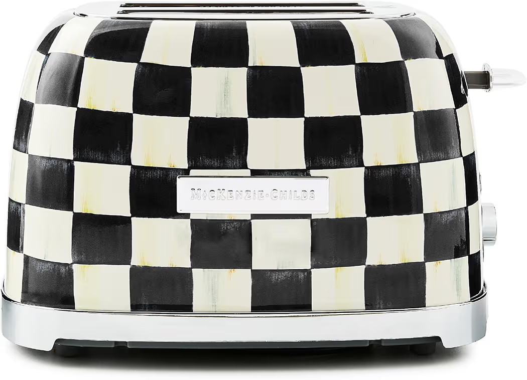 MACKENZIE-CHILDS 2-Slice Toaster, Decorative Toaster for Kitchen, Black-and-White Courtly Check | Amazon (US)