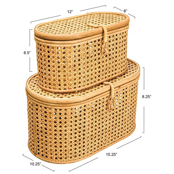 Birch Lane™ Edelie 2 Piece Rattan Storage Bin Set & Reviews | Wayfair | Wayfair North America