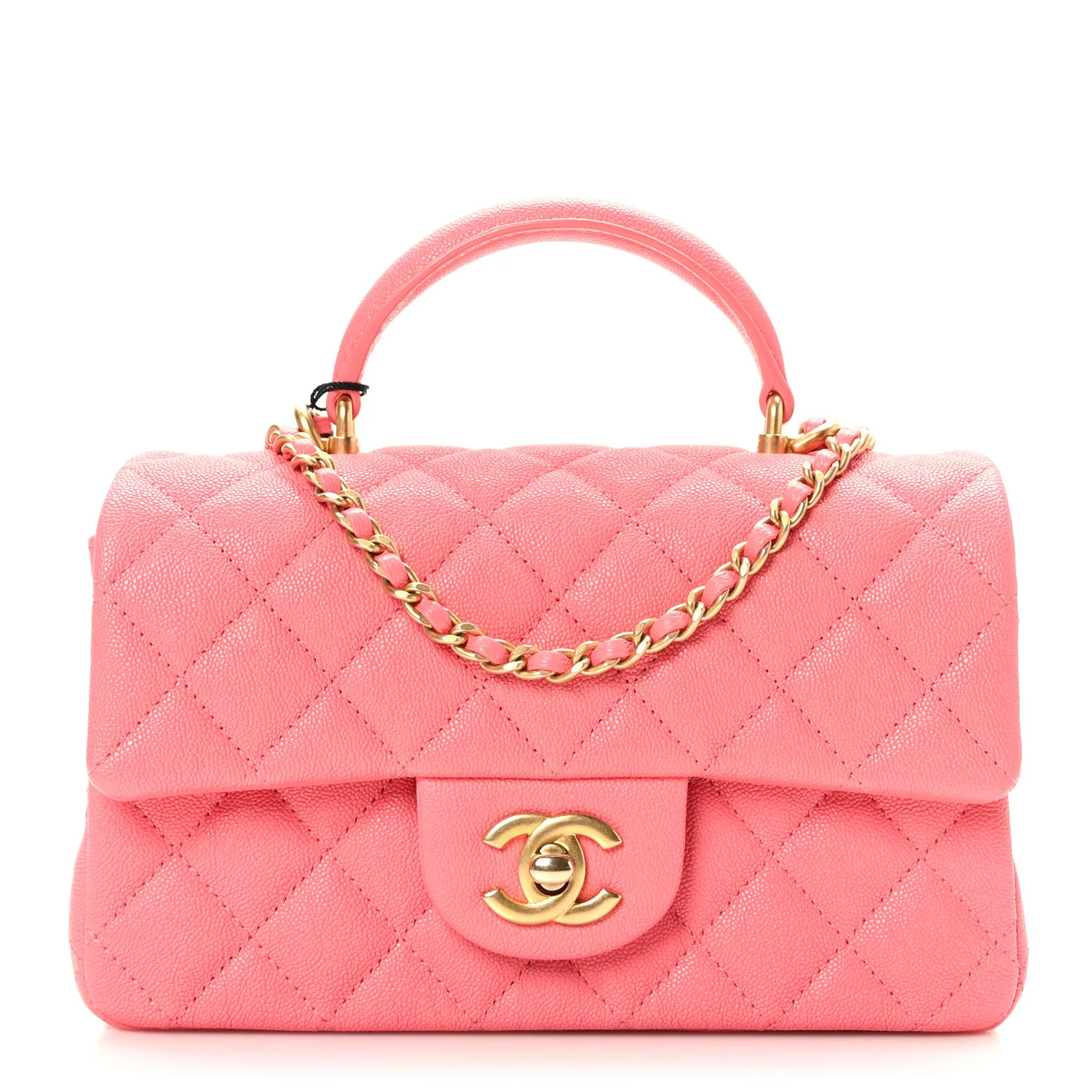 CHANEL Caviar Quilted Mini Top Handle Rectangular Flap Pink | FASHIONPHILE | FASHIONPHILE (US)