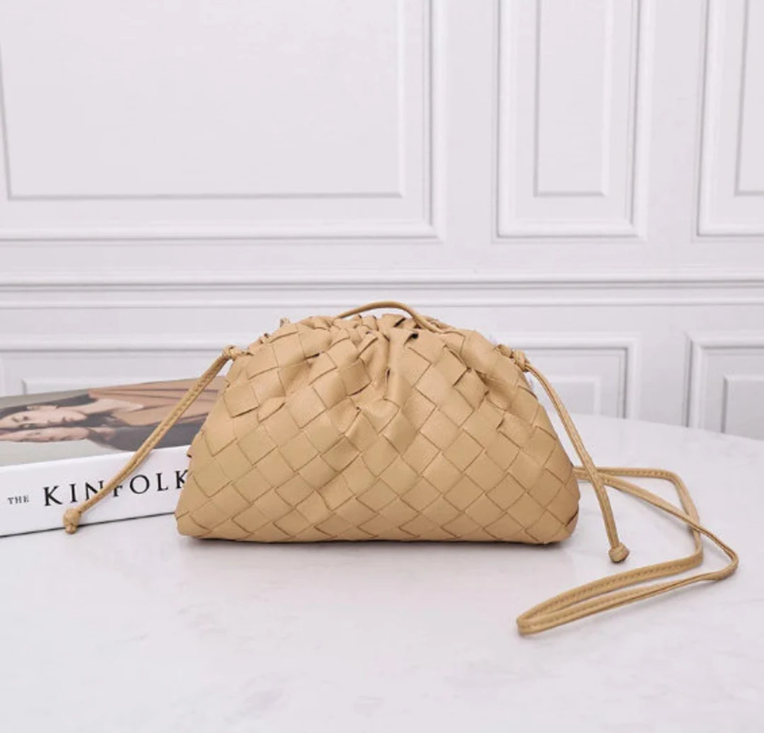 Leather Pouch Bag Mini Leather Clutch Weaving Cloud Bag Soft - Etsy | Etsy (US)