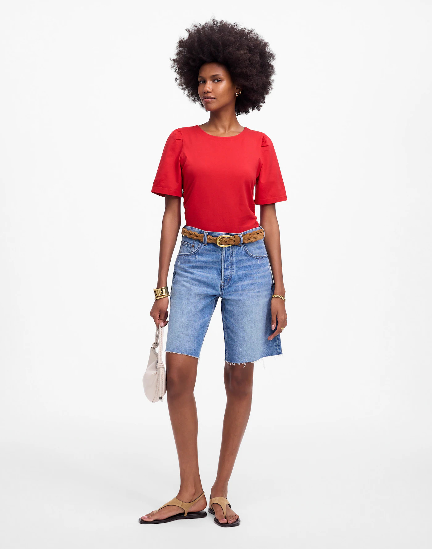 Side-Cinch Puff-Sleeve Tee | Madewell | Madewell