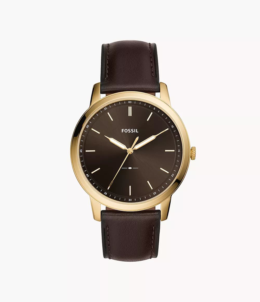 The Minimalist Three-Hand Brown Leather Watch | Fossil (US)