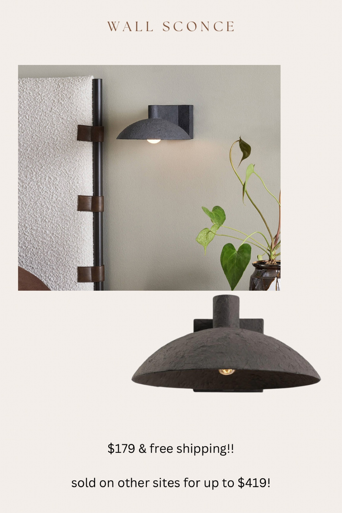 Just found this four hands wall sconce that’s sold on other sites (StyleMeGHD, Lulu & Georgia, pottery barn) for up to $419 on sale for $179 and free shipping here!!

#LTKSpringSale #LTKhome #LTKsalealert