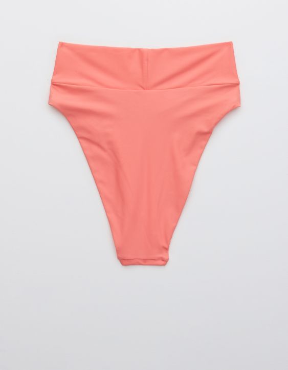 Aerie Crossover High Cut Cheeky Bikini Bottom | American Eagle Outfitters (US & CA)