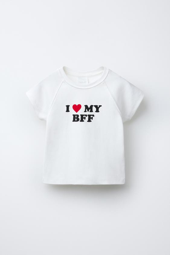 RIBBED TEXT T-SHIRT | Zara US