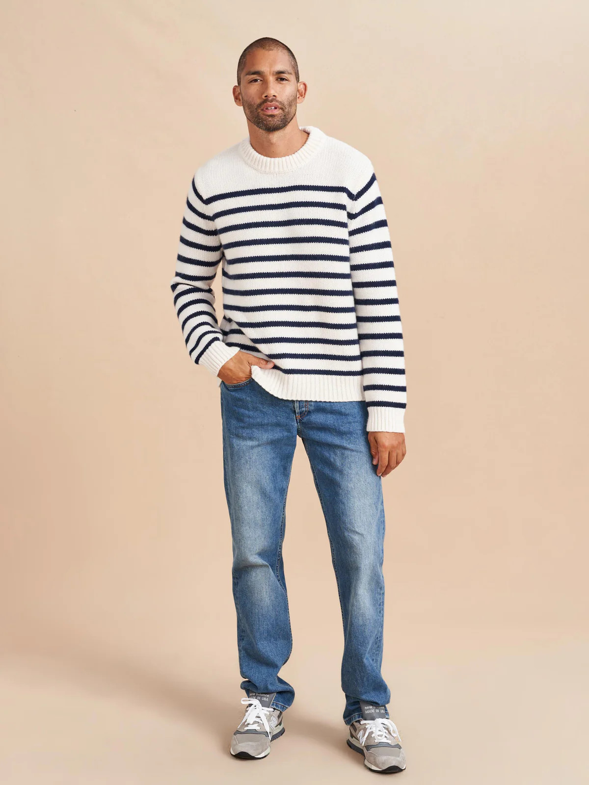 Cream/navy Mr. Marin Sweater | La Ligne | La Ligne