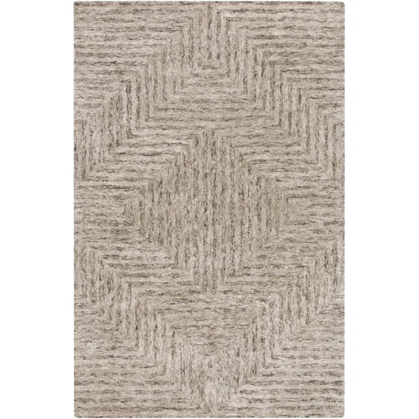 Elen Handmade Wool Taupe Rug | Wayfair North America
