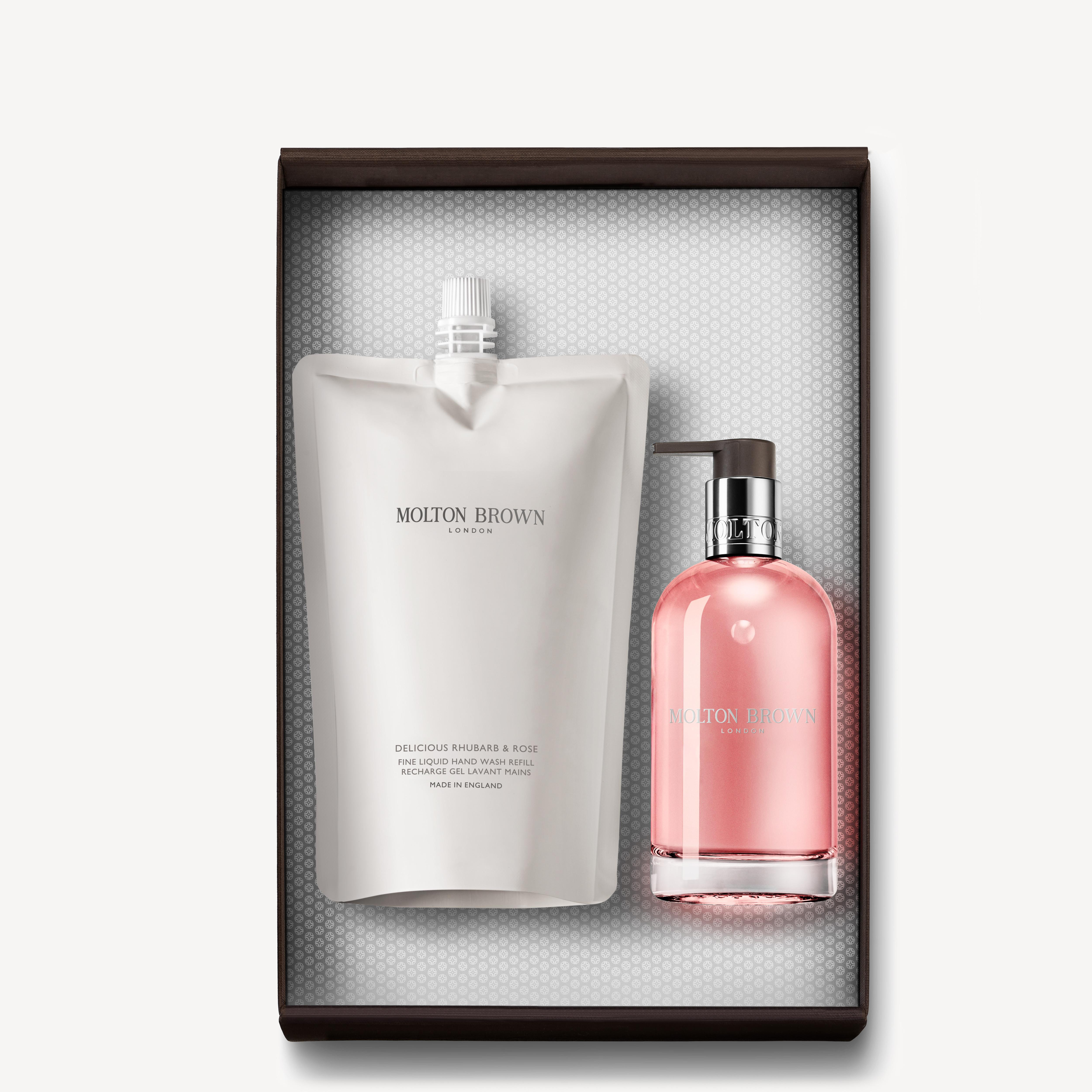 Delicious Rhubarb & Rose Hand Wash Refill Bottle Gift Set | Molton Brown (UK)