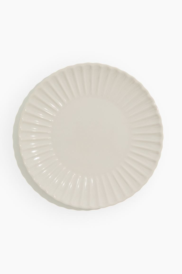 Stoneware plate - Light beige - Home All | H&M GB | H&M (UK, MY, IN, SG, PH, TW, HK)