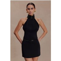 Emilia Beaded Neck Halter Top - Black I MESHKI I Size L | MESHKI US