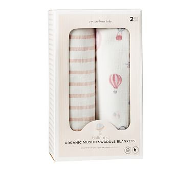 Balloons Organic Muslin Swaddle Set | Pottery Barn Kids