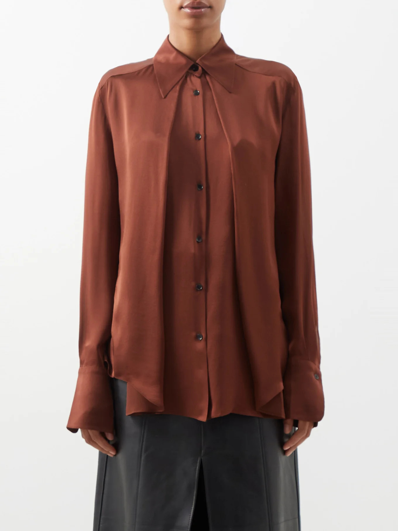Lyn pleated-front silk blouse | Petar Petrov | Matches (UK)