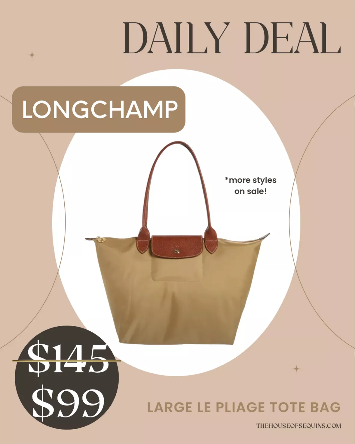 Longchamp Le Pliage Small beige tote bag