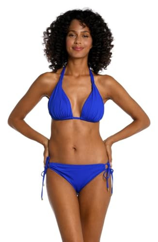 La Blanca Women's Island Goddess Halter Triangle Swimsuit Top, Sapphire, 2 | Amazon (US)
