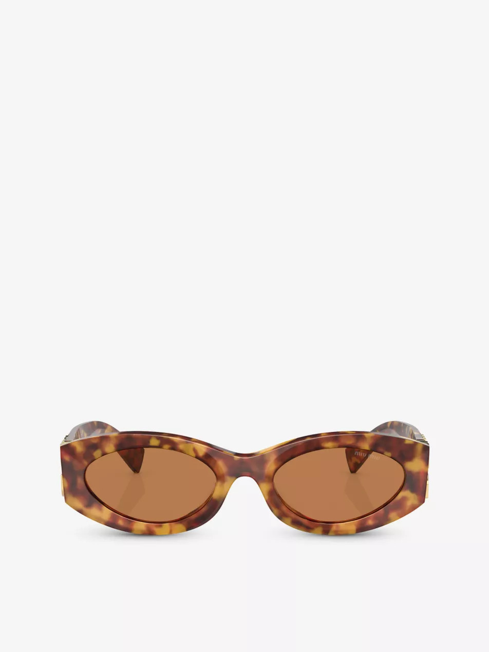 MU 11WS oval-shape acetate sunglasses | Selfridges