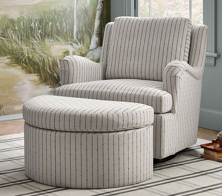 Chris Loves Julia Swivel Glider & Ottoman | Pottery Barn Kids