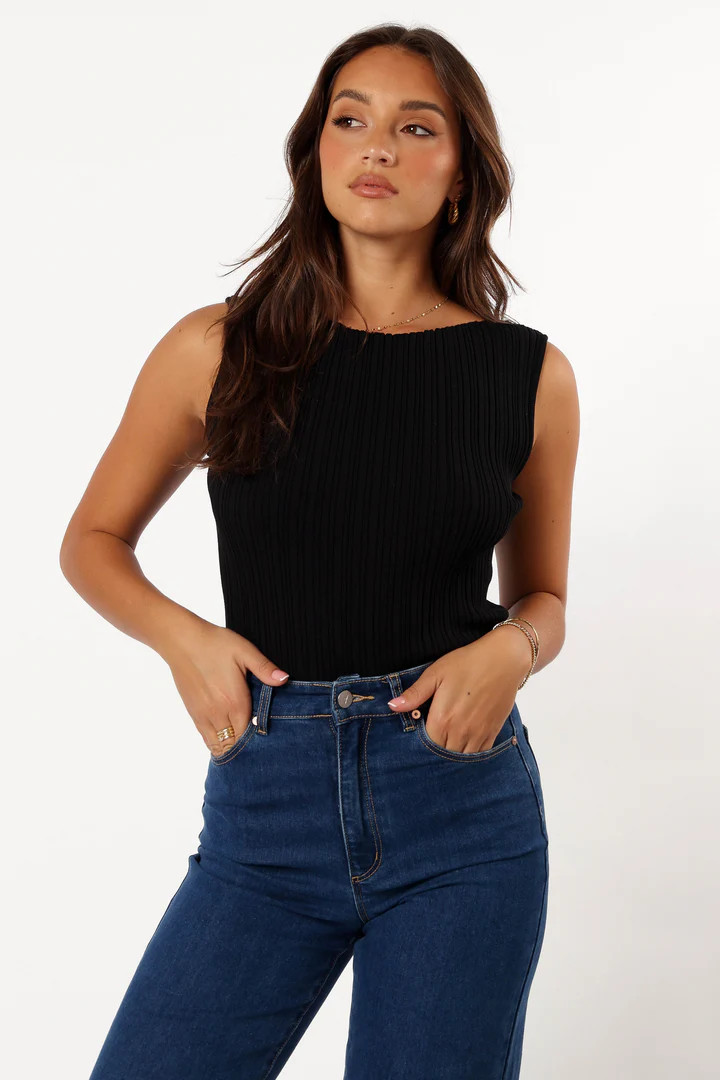 Rowie Ribbed Top - Black | Petal & Pup (AU)