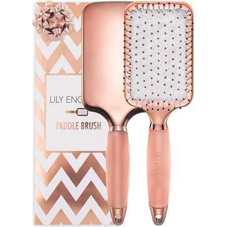 Paddle Brush for Detangling Blowdrying and Straightening - Professional Large Hair Brush All Hair Types Rose Gold Hairbrush for Women by Lily England Rose Gold Black | Walmart (US)