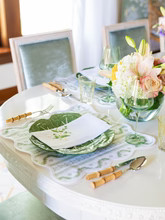 Square Scalloped Placemat | Boxwood Garden-Sage | Fenwick Fields, LLC