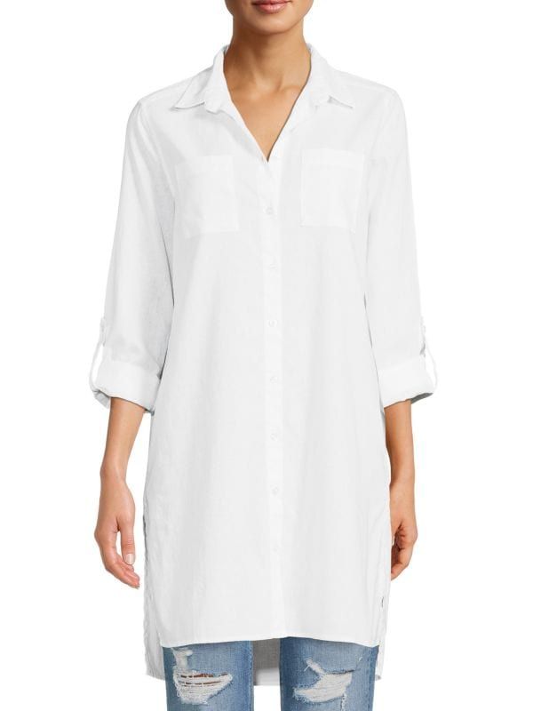 Linen Blend Tunic Shirt | Saks Fifth Avenue OFF 5TH (Pmt risk)