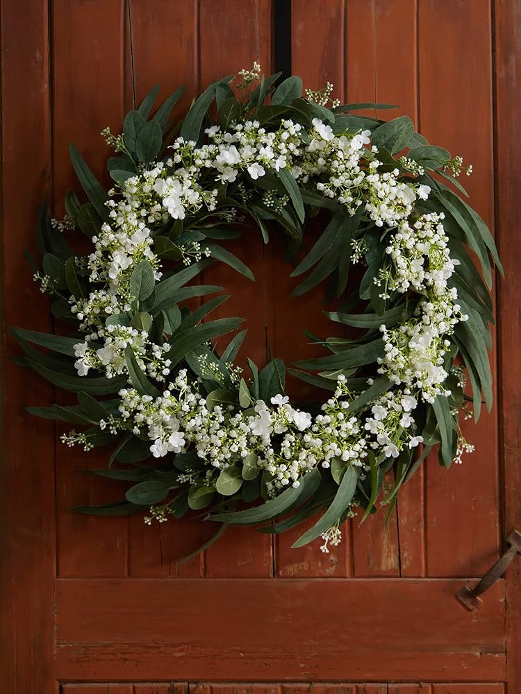 24inch Gypsophila Spring Wreath, Anna's Whimsy Spring Wreath for Front Door Flower Wreath for Doo... | Amazon (US)
