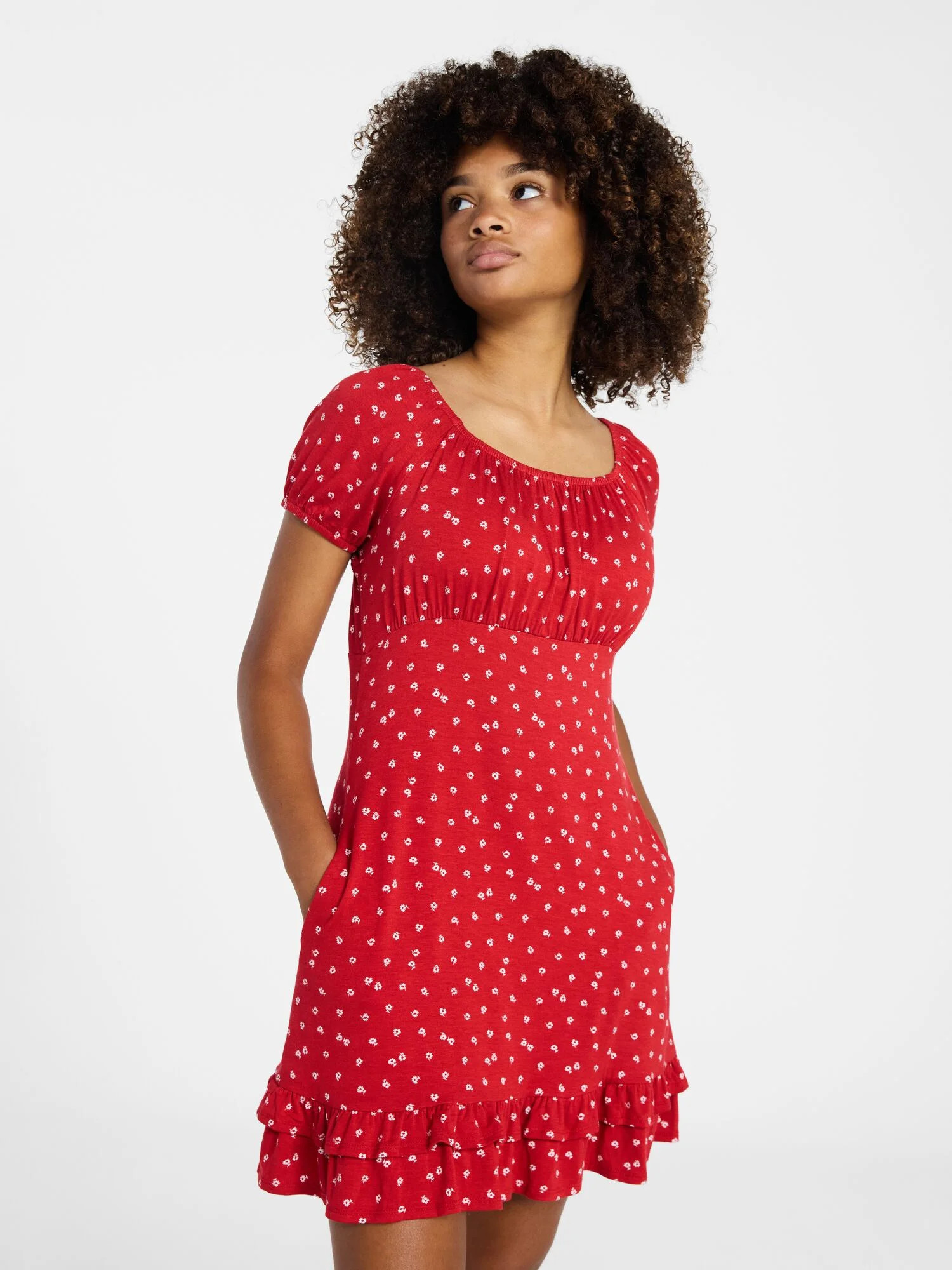 Weekend Academy Girls Knit Puff Sleeve Peasant Dress, Sizes 4-18 | Walmart (US)