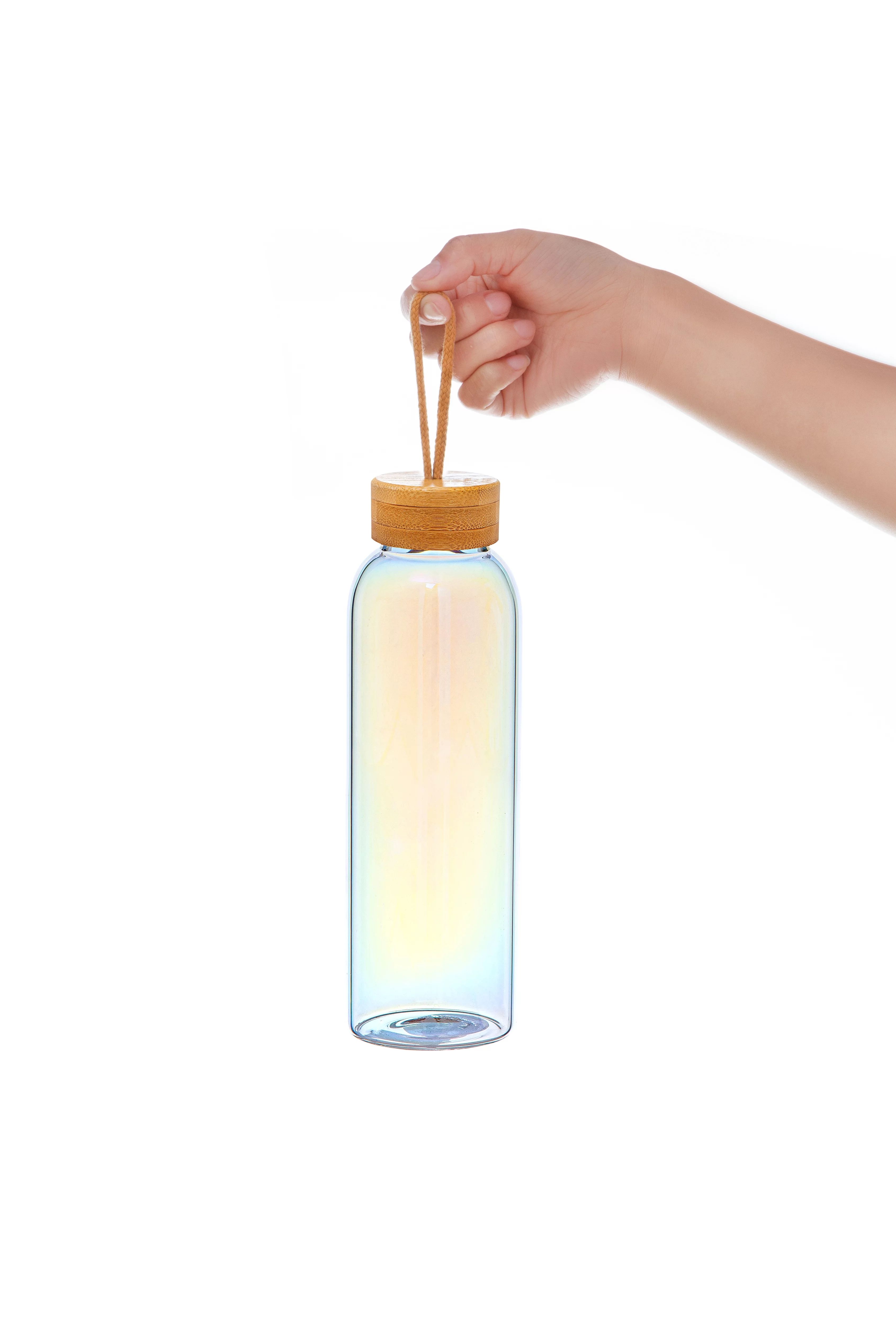 Mainstays Bamboo Lid 25 Oz Iridescent Glass Bottle | Walmart (US)