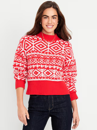 SoSoft Mock-Neck Fair Isle Sweater | Old Navy (US)