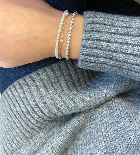 Going with classic and clean lines when it comes to jewelry for the holidays!! Dainty diamond tennis bracelet and pearls.

#LTKGiftGuide #LTKstyletip #LTKSeasonal