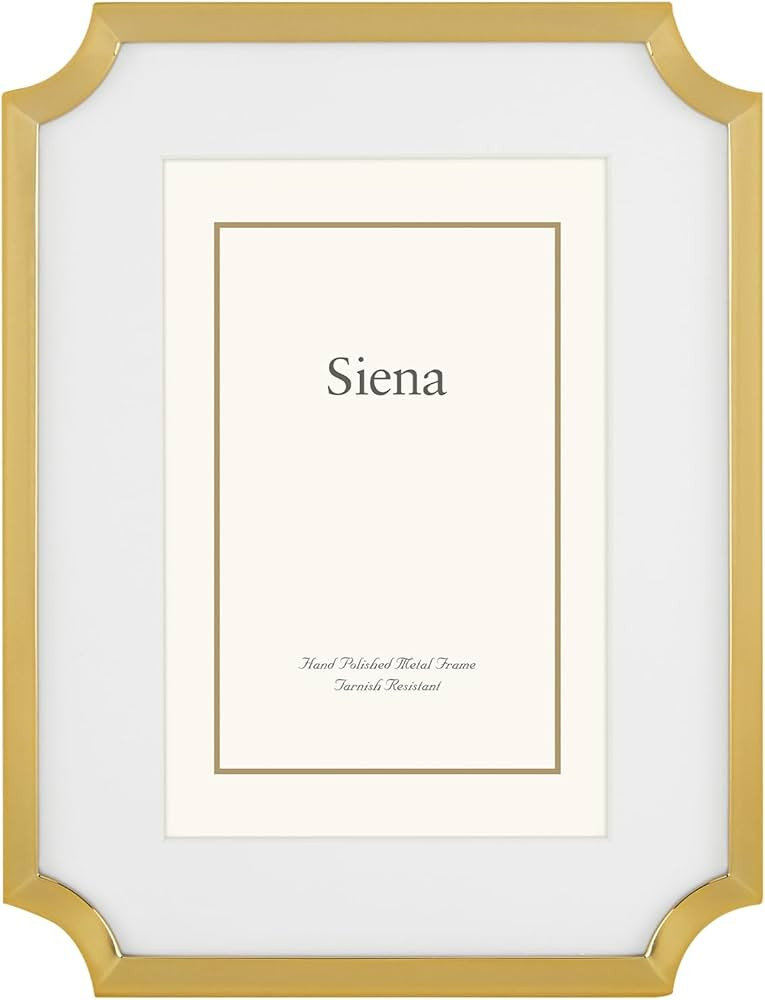 Siena Cast Metal Scalloped With Mat Frame Gold Picture Frame, Tarnish Resistant Finish, Perfect P... | Amazon (US)