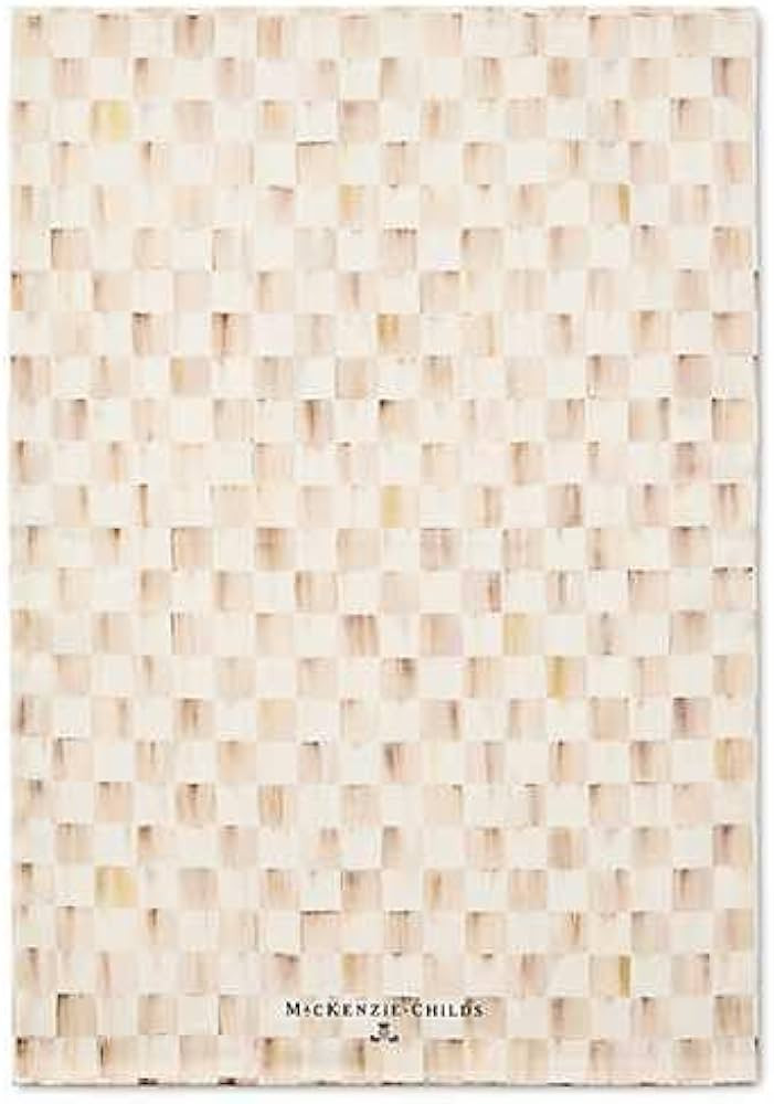 MACKENZIE-CHILDS Printed Cotton Dish Towel, Decorative Kitchen Towel, Brown-and-White Mocha Check | Amazon (US)