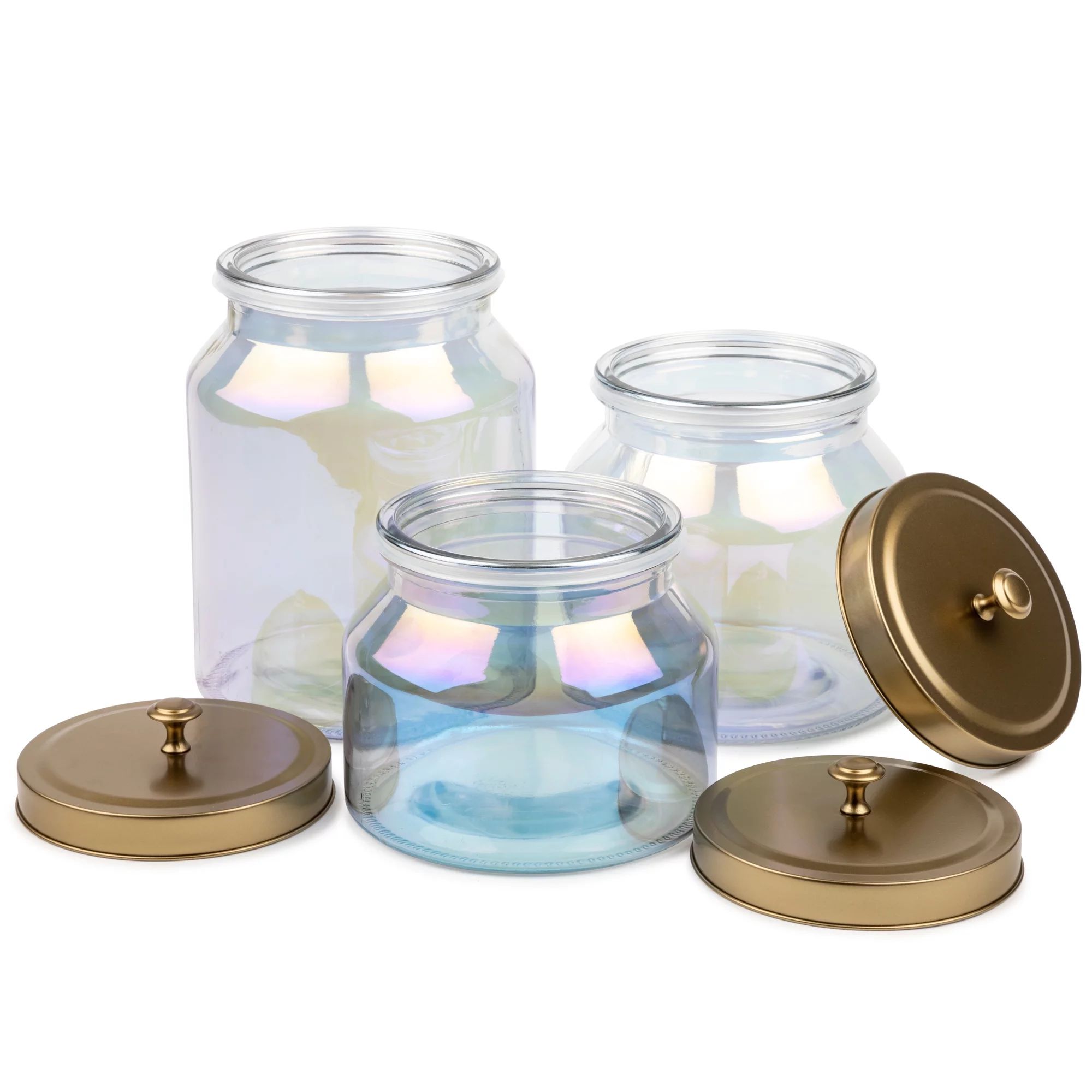 Thyme & Table Rainbow Glass Storage Jars, 3-Piece Set | Walmart (US)