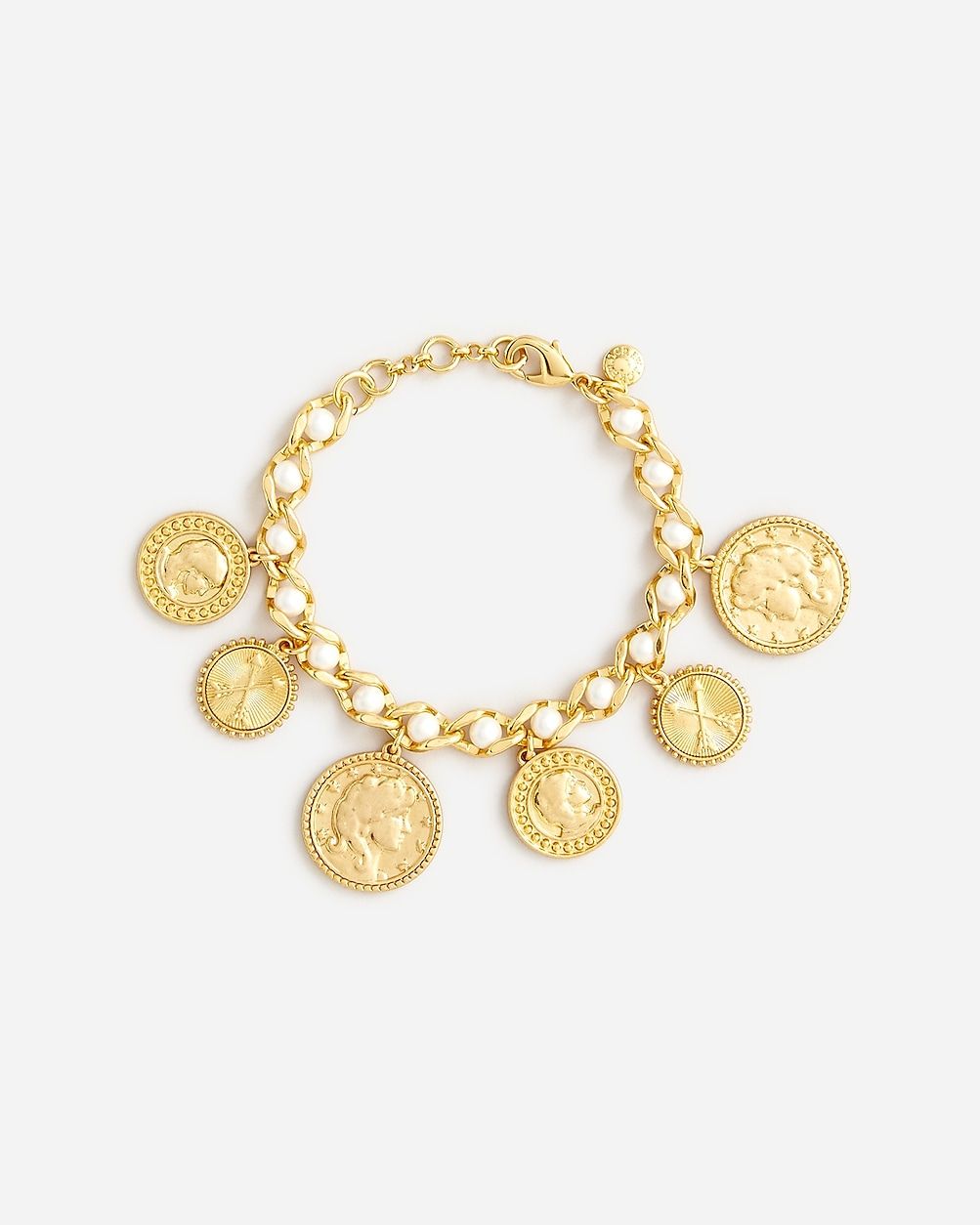 Coin and pearl chain bracelet | J. Crew US