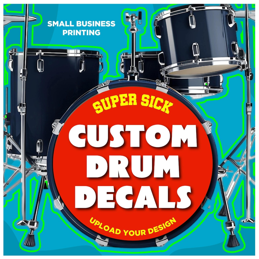 Custom Drum Sticker, Custom Drum Decal - Add Custom Image or Logo - Multiple Sizes - Waterproof! ... | Etsy (US)