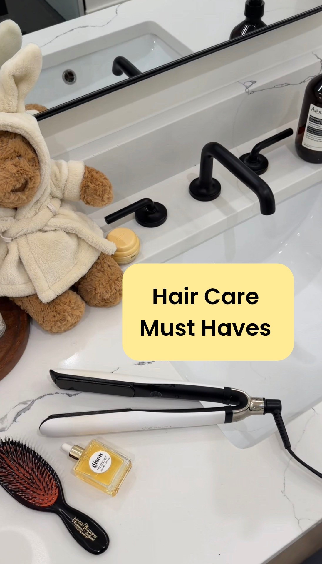Everything you need to tame frizzy curly hair + a little extra bathroom essentials! Gisou, GHD, Aesop, Mason Pearson, Jellycat and more!

#LTKmorningroutine #LTKBeauty #LTKselfcare