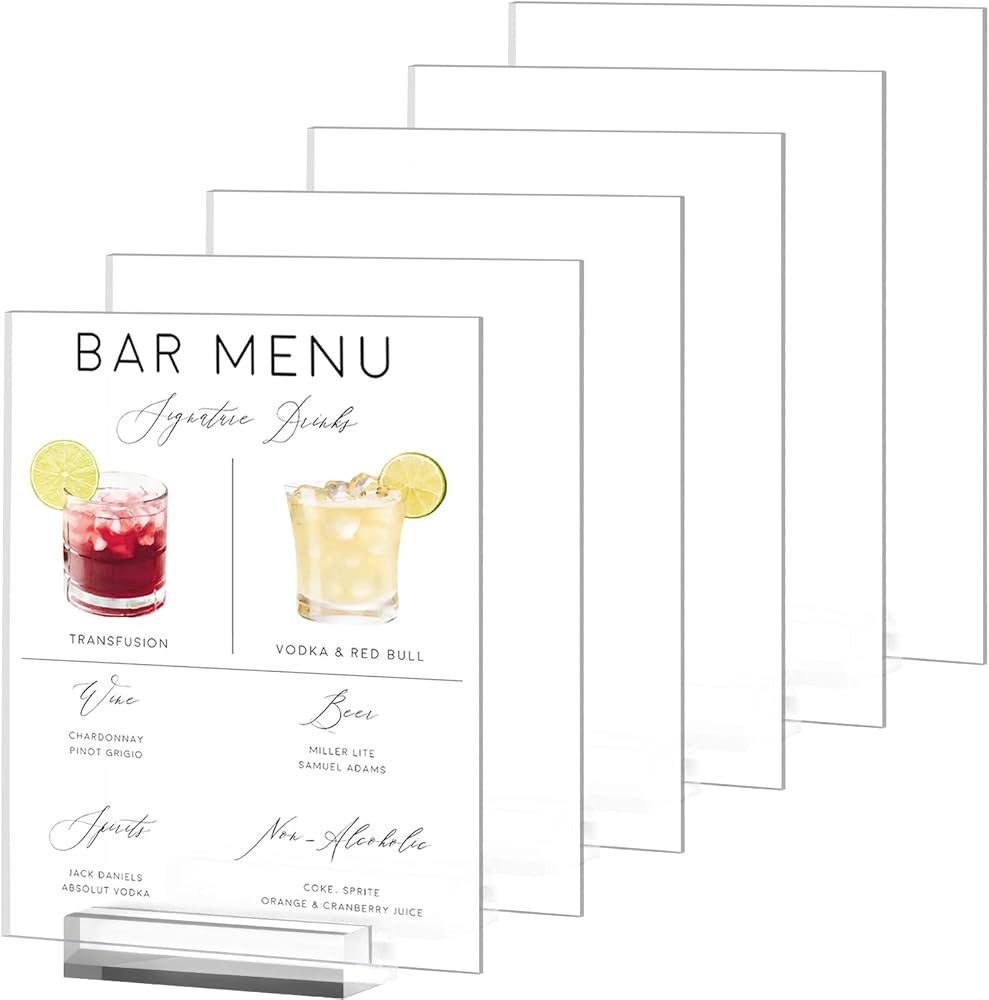 8x10 Inch Acrylic Sign with Stand-6 Pack Frosted Acrylic Sign Blank Acrylic Sheets with Stand, DI... | Amazon (US)