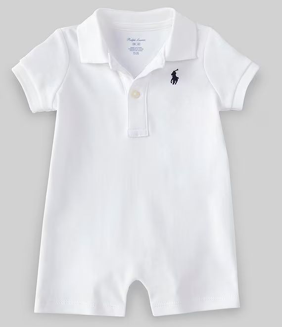 Childrenswear Baby Boys 3-24 Months Short-Sleeve Polo Interlock Shortall | Dillards