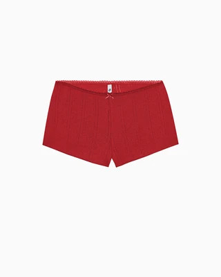 Cou Cou Intimates The Teeny Tiny Short: Cherry Red Pointelle - The Teeny Tiny Short: Cherry Red Pointelle | Shop.app