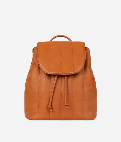 The Quilted Cinch Backpack - Brown | Fawn Design