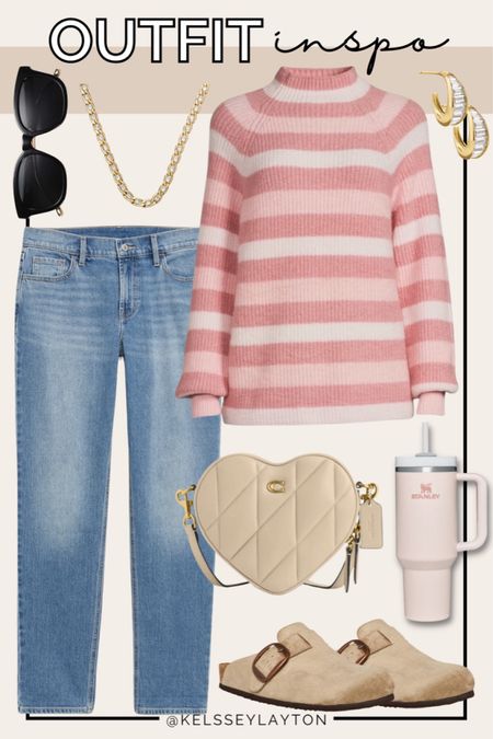 Outfit idea, Walmart outfit, Walmart fashion, time and tru, striped sweater, heart purse, clogs 

#LTKfindsunder50 #LTKsalealert #LTKSeasonal