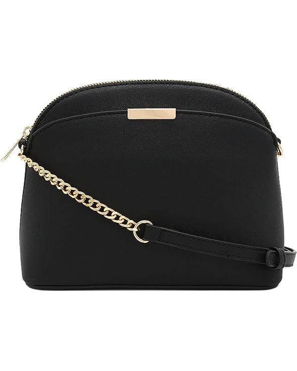 FashionPuzzle Saffiano Small Dome Crossbody bag with Chain Strap | Amazon (US)