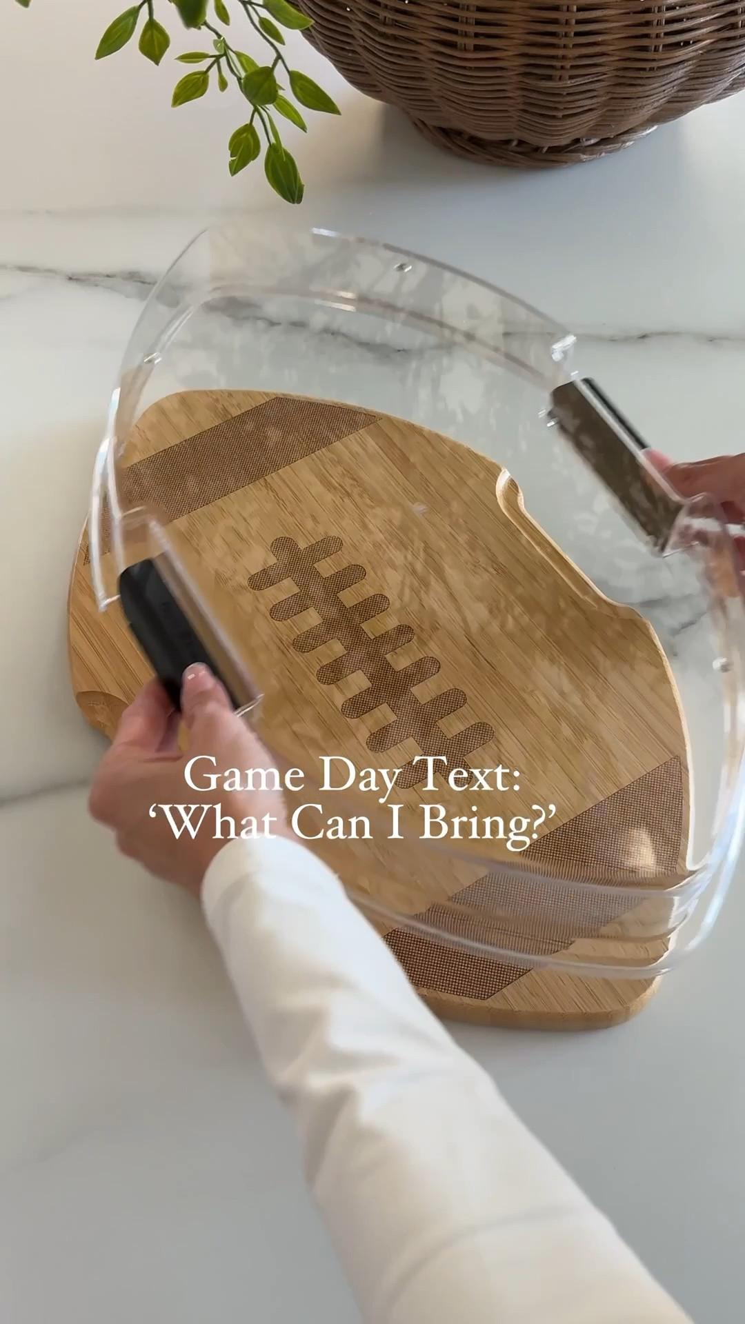 This football-shaped charcuterie board is stacked, shareable, and made to travel—thanks to the lid that keeps everything fresh from kickoff to the final whistle.

It’s the easiest way to bring a charcuterie (or crudités, apps, sweets—you name it) to your Super Bowl party, holiday gathering, girls night, or cookie swap. Make it ahead, cover it, pop it in the fridge, and you’re good to go—no fumbled snacks here.

#LTKHome #LTKSeasonal