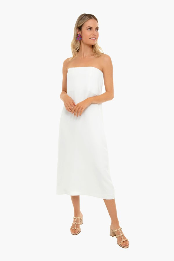 Strapless Ivory Crepe Marin Dress | Tuckernuck (US)