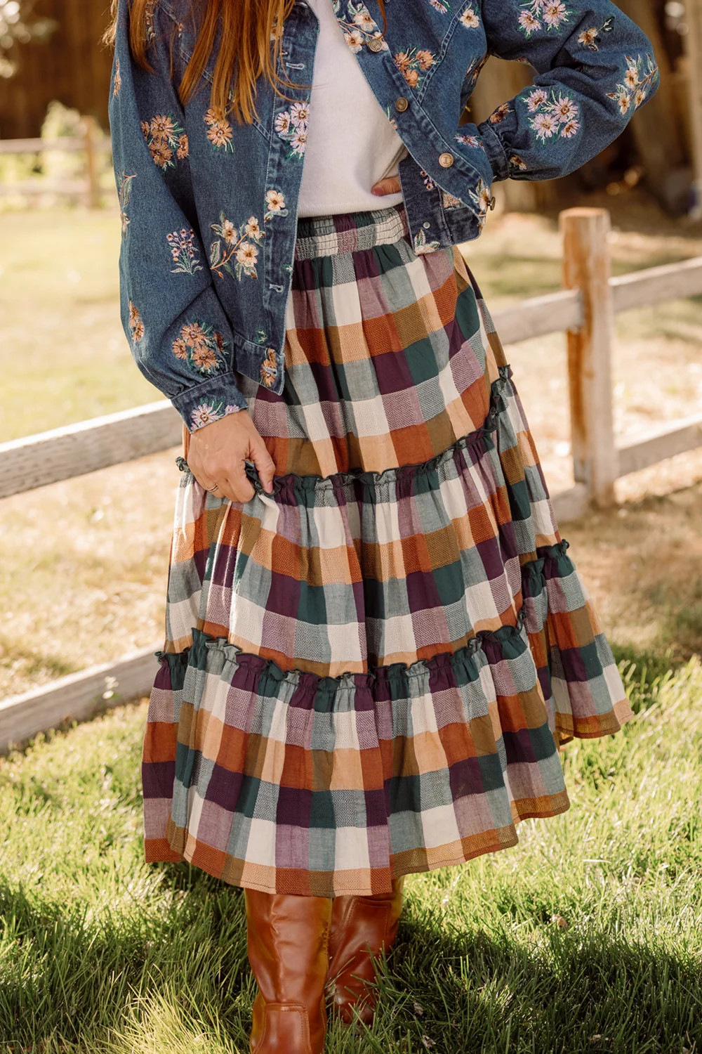 Madeline Skirt in Maize Gingham | Ivy City Co