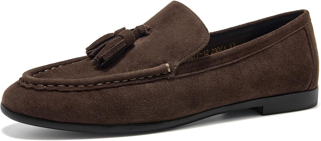 BEAU TODAY Suede Tassel Loafers for Women, Slip On Flats Shoes Women Comfortable, Lightweight Lad... | Amazon (US)