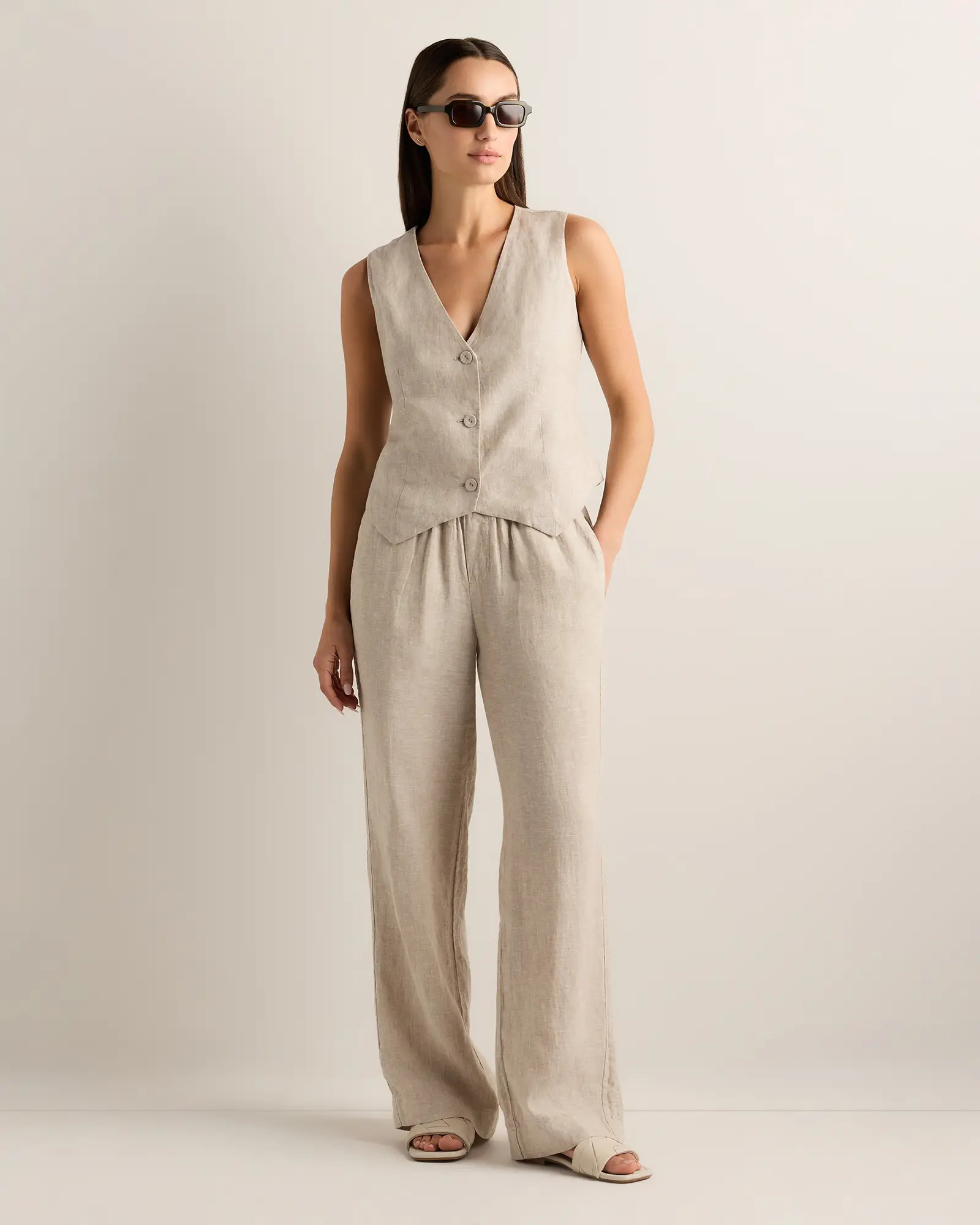 100% European Linen Vest | Quince